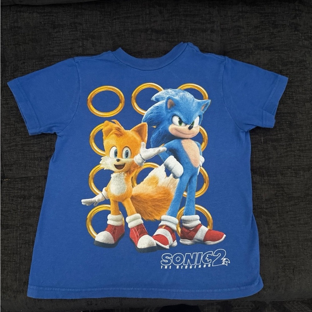Blue Sonic the Hedgehog 2 Kids Short Sleeve Tee